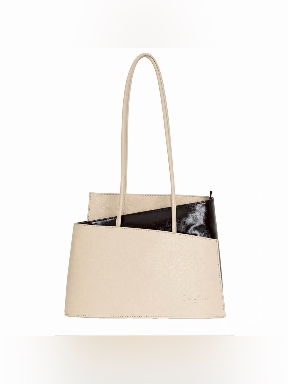 Cleo & Patek Paris Minimalist Neutral Shoulder Bag with Genuine Leather